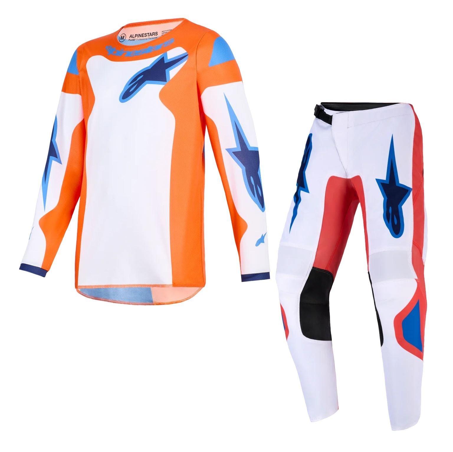 Alpinestars 2026 Youth Fluid Grid Motocross Combo Kit Orange Ucla Blue
